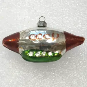 Antique Vintage USSR Mercury Glass Christmas Ornament Dirigible