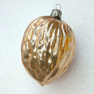 Antique Vintage Silver Glass USSR Christmas Ornament Toy Walnut