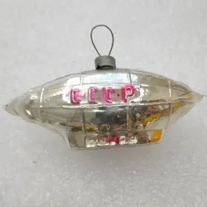 Antique Vintage Mercury Glass USSR Christmas Ornament Dirigible