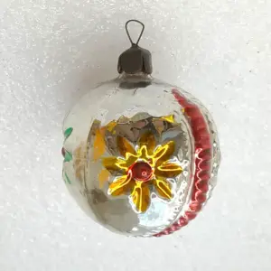 Antique Vintage Mercury Glass USSR Christmas Ornament Ball