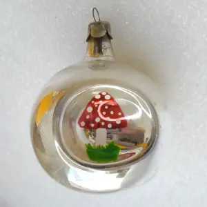 Antique Vintage Mercury Glass USSR Christmas Ornament Mushroom