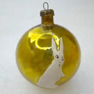 Antique Vintage Glass USSR Christmas Ornament Tree Toy Ball Hare