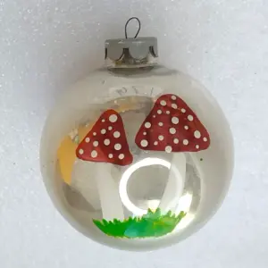 Antique Vintage Mercury Glass USSR Christmas Ornament Mushrooms