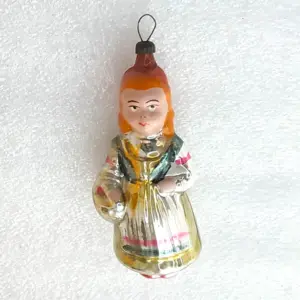 Antique Vintage USSR Glass Christmas Ornament Red Hood