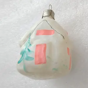 Antique Vintage USSR Glass Christmas Ornament Old House