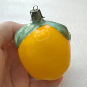 Antique Vintage Glass Christmas Ornament Toy Tree Lemon