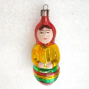 Antique Vintage USSR Glass Christmas Ornament Tree Toy Girl