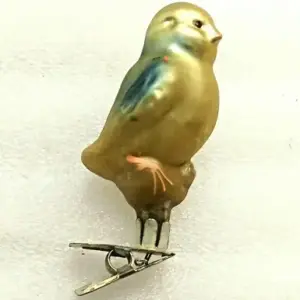 Old Antique Vintage USSR Glass Christmas Ornament Bird