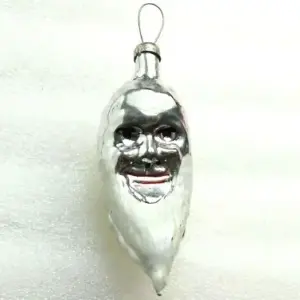 Old Antique Vintage USSR Glass Christmas Ornament Half Moon