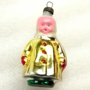 Old Antique Vintage USSR Glass Christmas Ornament Girl