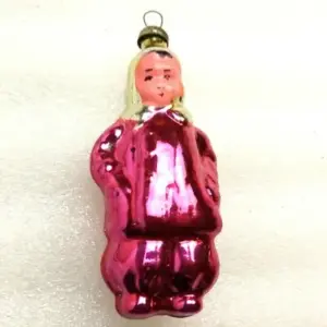 Old Antique Vintage USSR Glass Christmas Ornament Girl