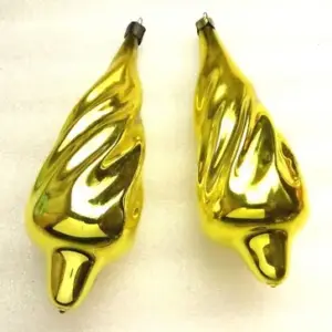 Set of 2 Big Vintage USSR Glass Christmas Ornaments Icicle