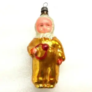 Vintage USSR Glass Christmas Ornament Kid