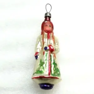 Vintage USSR Glass Christmas Ornament Snowmaiden