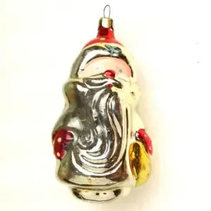 Vintage USSR Glass Christmas Ornament Santa