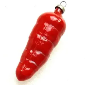 Vintage USSR Glass Christmas Tree Ornament Old Carrot