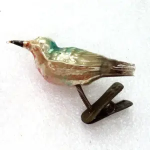 Vintage Glass GDR Christmas Ornament Bird
