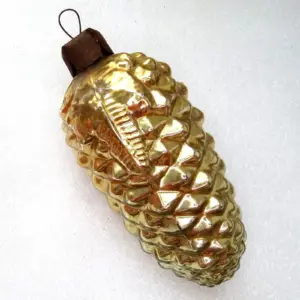 Big Vintage Ukrainian Glass Christmas Ornament Pinecone