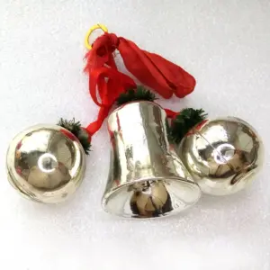 Set of 3 Vintage Glass GDR Christmas Ornaments