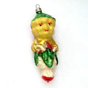Vintage Ukrainian Glass Christmas Ornament Grapeman