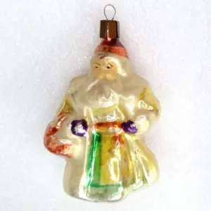 Vintage Glass USSR Christmas Ornament Santa Claus