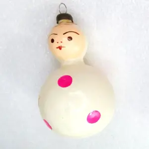 Vintage Glass USSR Christmas Ornament Doll