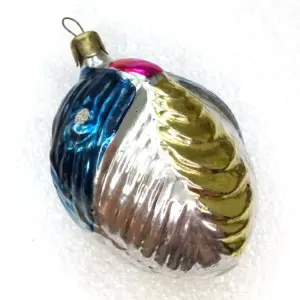 Antique Vintage Silver Glass Christmas Ornament Dragonfly