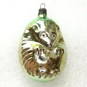 Vintage Glass Ukrainian Christmas Ornament Hedgehog