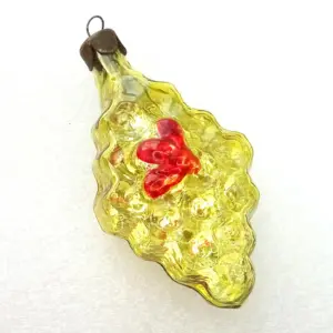Vintage Glass Ukrainian Christmas Ornaments Bee on Honey