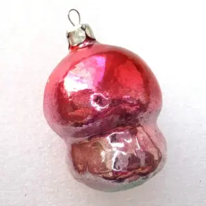 Vintage Glass Ukrainian Christmas Ornaments Mushroom