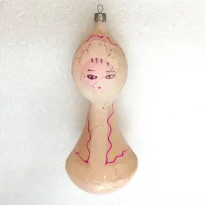 Vintage Glass Ukrainian Christmas Ornaments Big Snowmaiden
