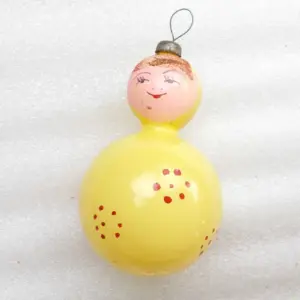Antique Vintage Glass USSR Christmas Ornament Big Doll