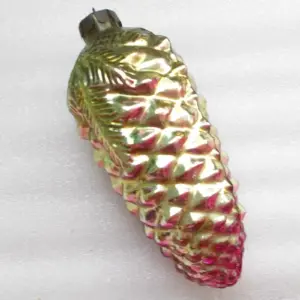 Huge Antique Vintage Glass Russian Christmas Ornament Pinecone
