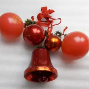 Set 5 Old Antique Vintage Glass GDR? Christmas Ornaments