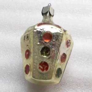 Antique Russian Glass Traffic Light Christmas Ornament