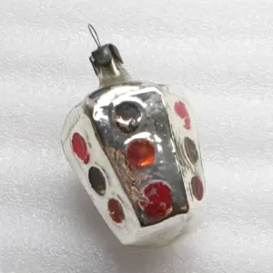 Antique Russian Glass Traffic Light Christmas Ornament