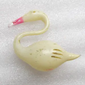Antique Russian Glass Swan Christmas Ornament