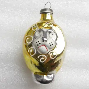 Antique Russian Glass Lioness Christmas Ornament