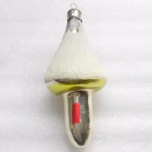 Antique Vintage Glass USSR Christmas Ornament Decor Mushroom House