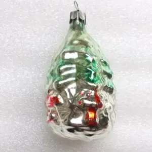 Antique Russian Glass Fir Tree Christmas Ornament