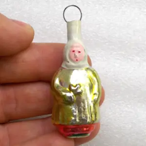 Old Antique Vintage Glass USSR Christmas Ornament Girl