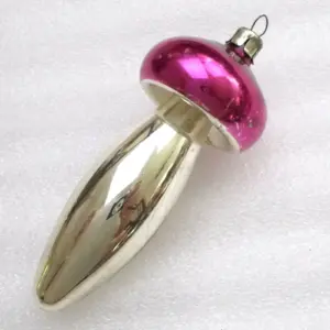 Antique Vintage Glass USSR Christmas Ornament Mushroom