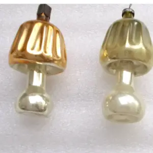 Set of 2 Old Antique Vintage Glass USSR Christmas Ornament Lamp