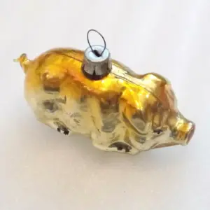 Vintage USSR Glass Christmas Ornament Old Pig