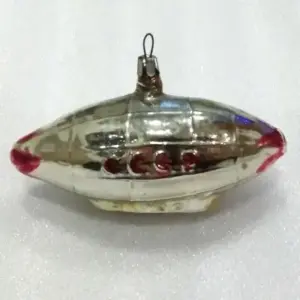 Vintage Mercury Glass Christmas USSR Ornament Decor Dirigible