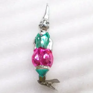 Old Antique Vintage Glass USSR Christmas Ornament Rabbit