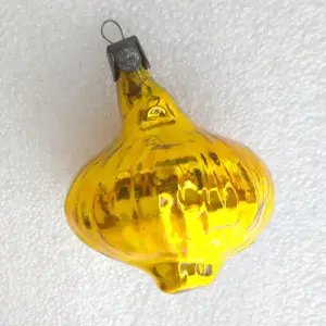 Antique Vintage USSR Glass Christmas Ornament Onion