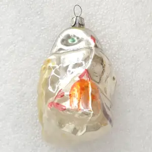 Antique Vintage Glass Christmas Ornament Wise Owl