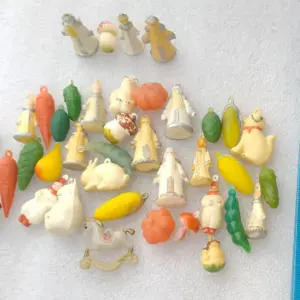 Big set Vintage Plastic Christmas Ornaments for Small