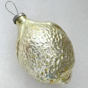 Huge Antique Vintage Glass Christmas Ornament Lemon